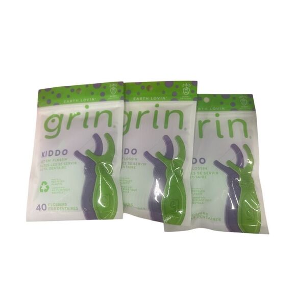 3 PACKS‎ Of Grin Berry Awesome Kiddo Flossers - Picture 1 of 3